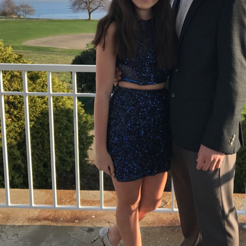 Two piece short formal dress